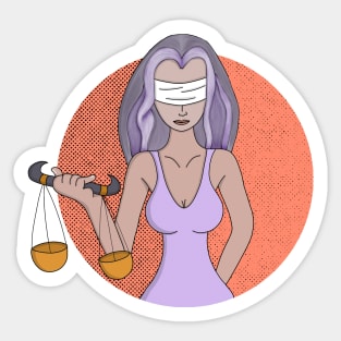 Libra and the Lady of Justice Sticker